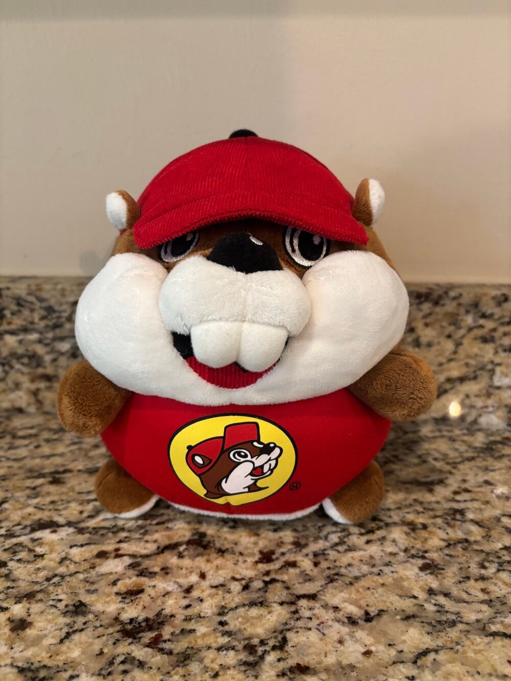 JAAG Buc-ee's Plush Round Beaver Stuffed Animal Toy Red Hat Shirt